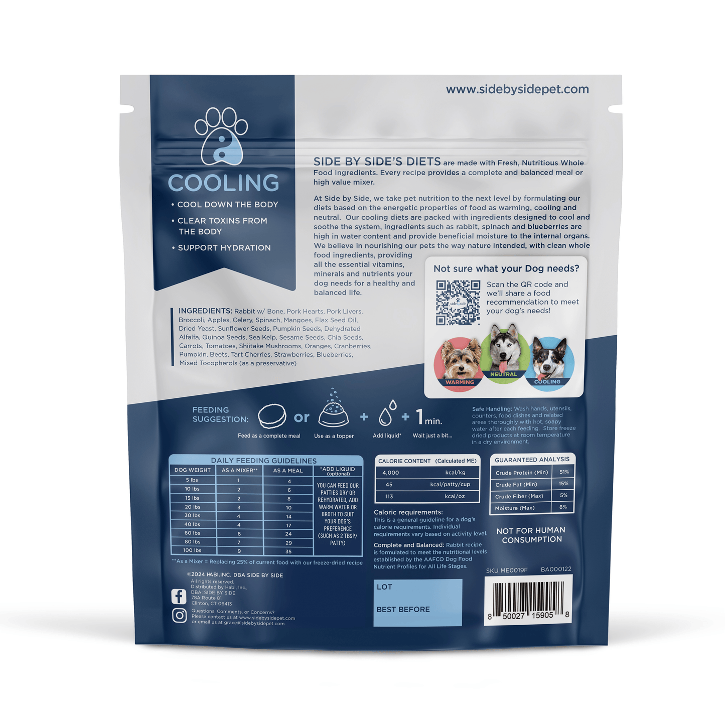 Freeze Dried Raw Rabbit Patties (Cooling)