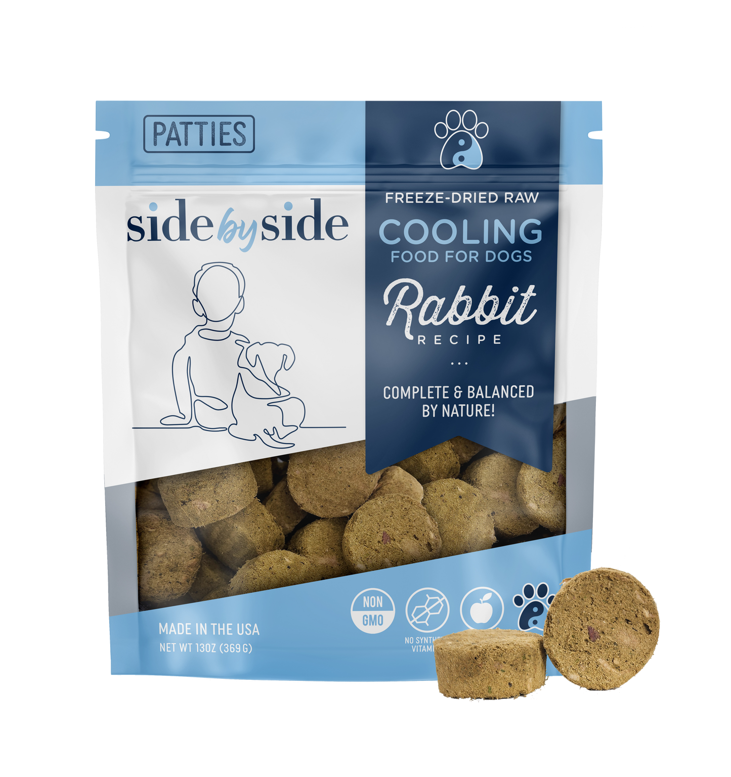 Freeze Dried Raw Rabbit Patties (Cooling)