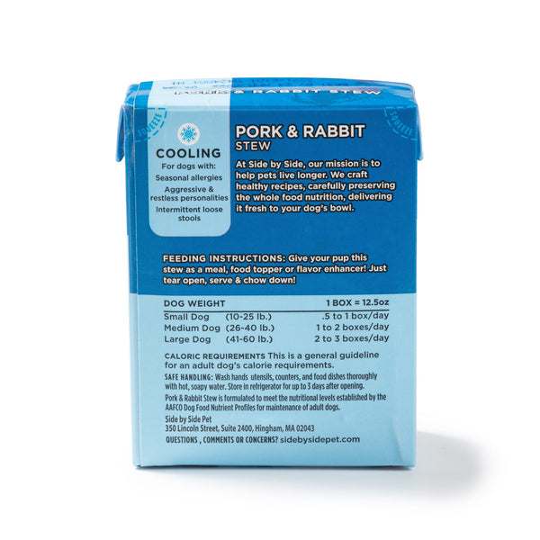 Stew for dogs Pork Rabbit Cooling Side by Side dogs food