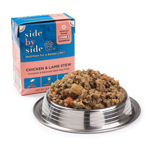 Stew for dogs Chicken Lamb Warming Side by Side Side by
