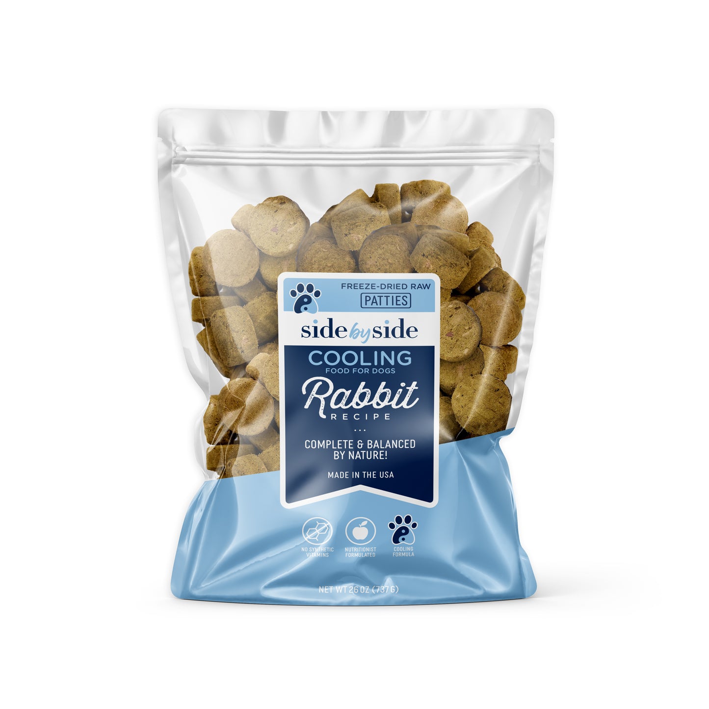 Bulk — Freeze Dried Raw Rabbit Patties (Cooling)